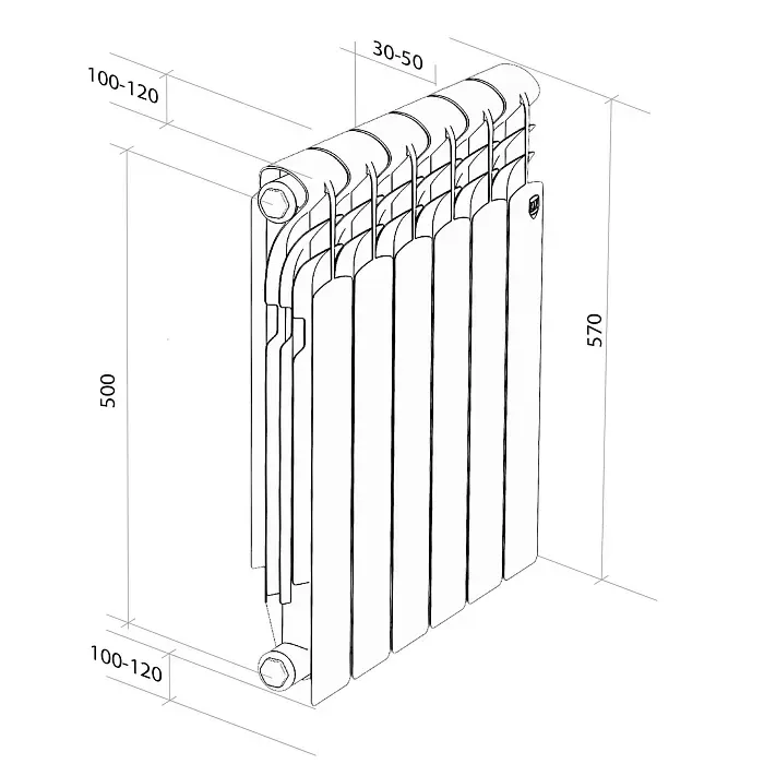 Радиатор Royal Thermo Revolution  500 (алюмин.)- 10 секц.